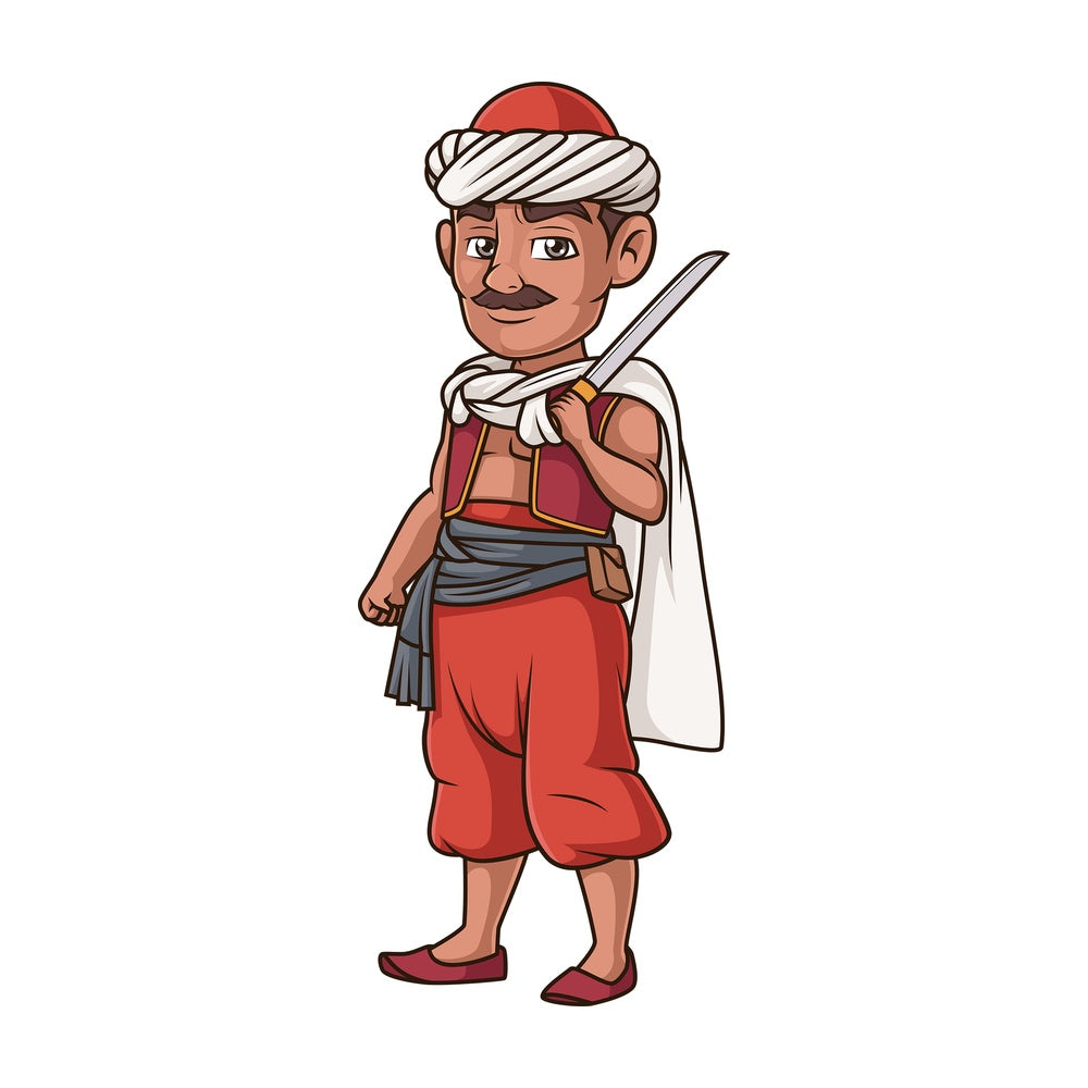 Ottoman soldier with sword. PNG - JPG and vector EPS (infinitely scalable).