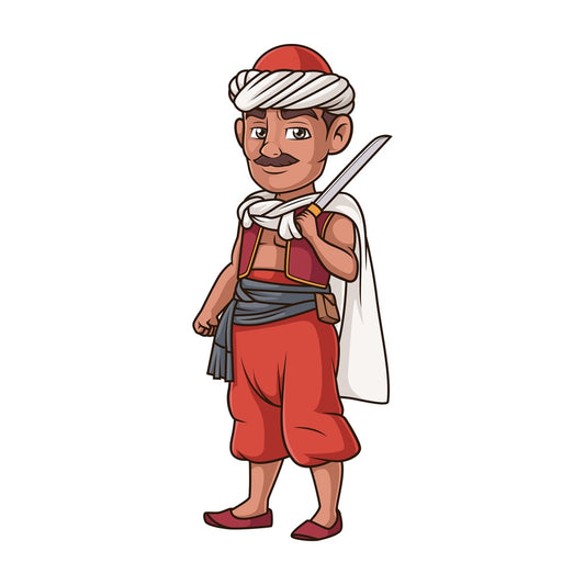 Ottoman soldier with sword. PNG - JPG and vector EPS (infinitely scalable).