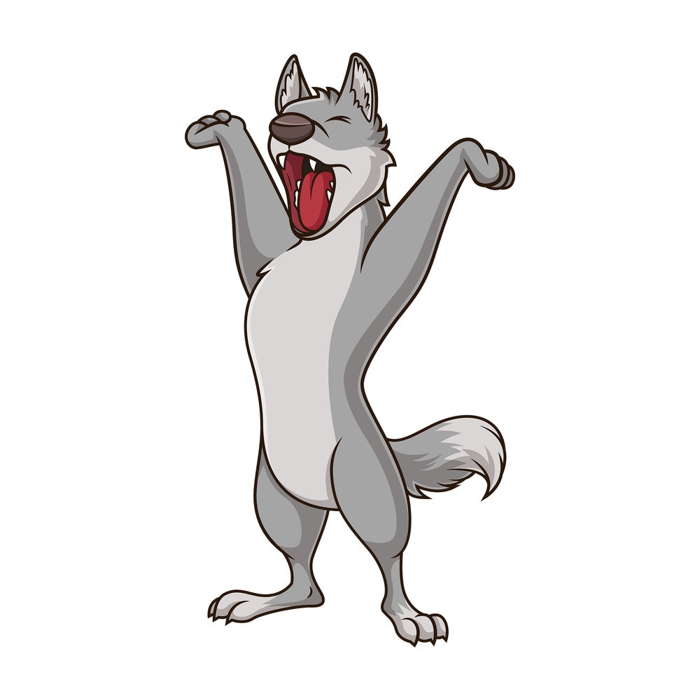 Wolf stretching. PNG - JPG and vector EPS (infinitely scalable).