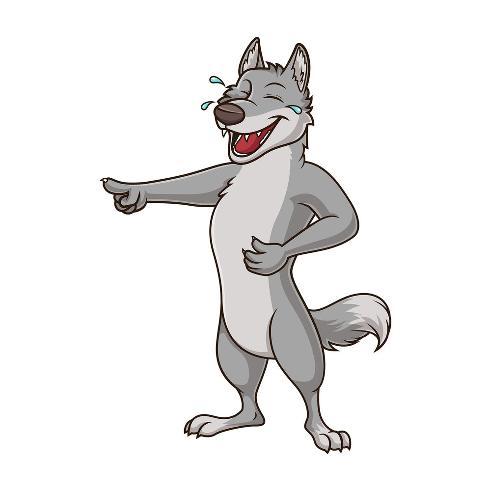 Wolf laughing. PNG - JPG and vector EPS (infinitely scalable).