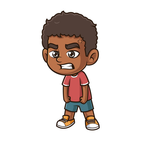 Angry black boy. PNG - JPG and vector EPS (infinitely scalable).