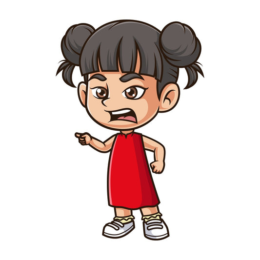 Angry asian girl. PNG - JPG and vector EPS (infinitely scalable).