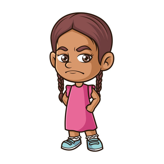Angry hispanic girl. PNG - JPG and vector EPS (infinitely scalable).