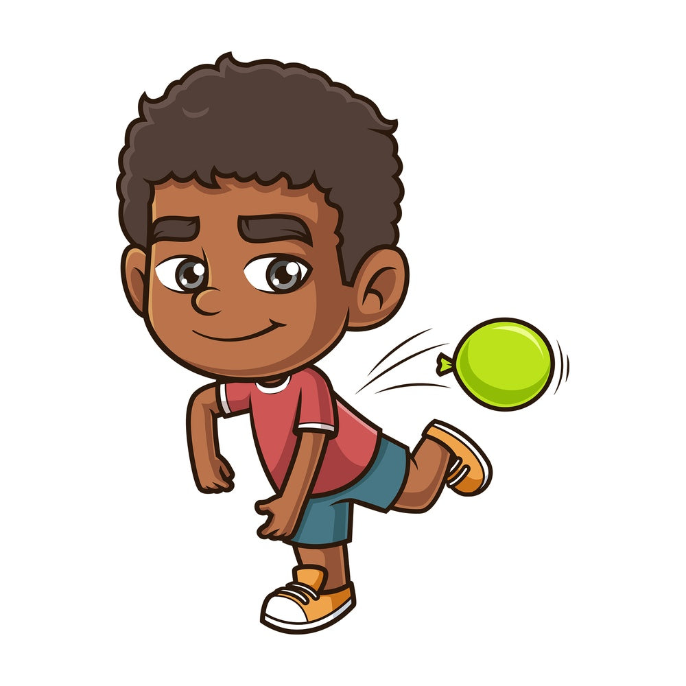 Black boy throwing water balloon. PNG - JPG and vector EPS (infinitely scalable).