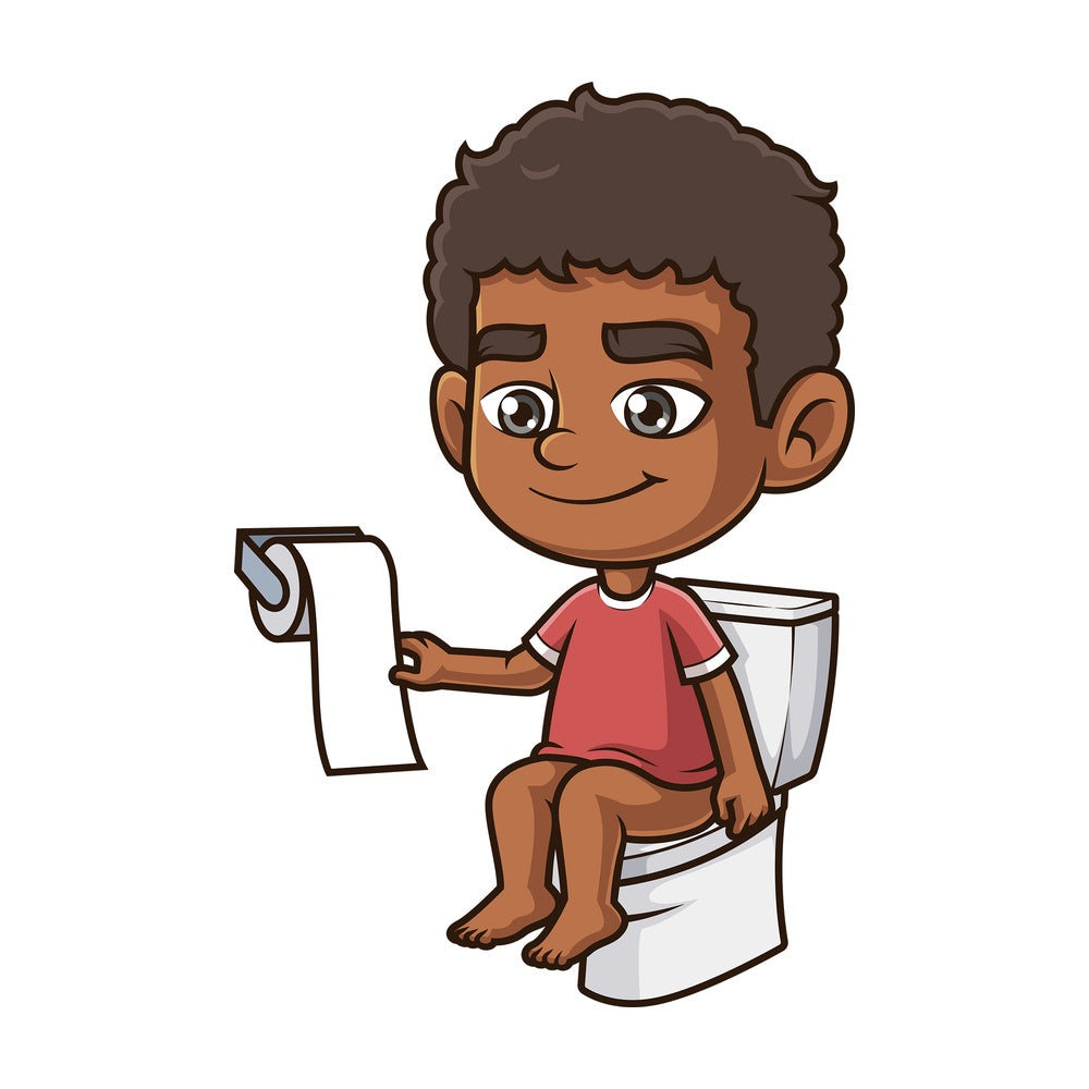 Black boy on toilet. PNG - JPG and vector EPS (infinitely scalable).