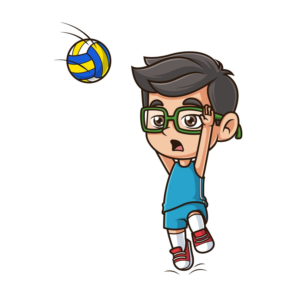 Kid playing volleyball. PNG - JPG and vector EPS (infinitely scalable).