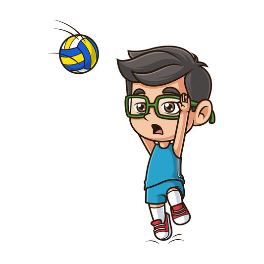 Kid playing volleyball. PNG - JPG and vector EPS (infinitely scalable).