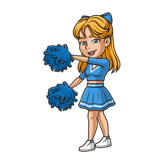 Caucasian cheerleader dancing. PNG - JPG and vector EPS (infinitely scalable).