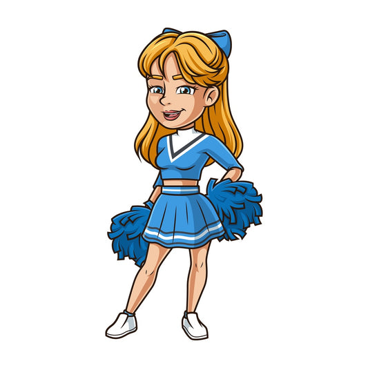 Beautiful girl cheerleader. PNG - JPG and vector EPS (infinitely scalable).