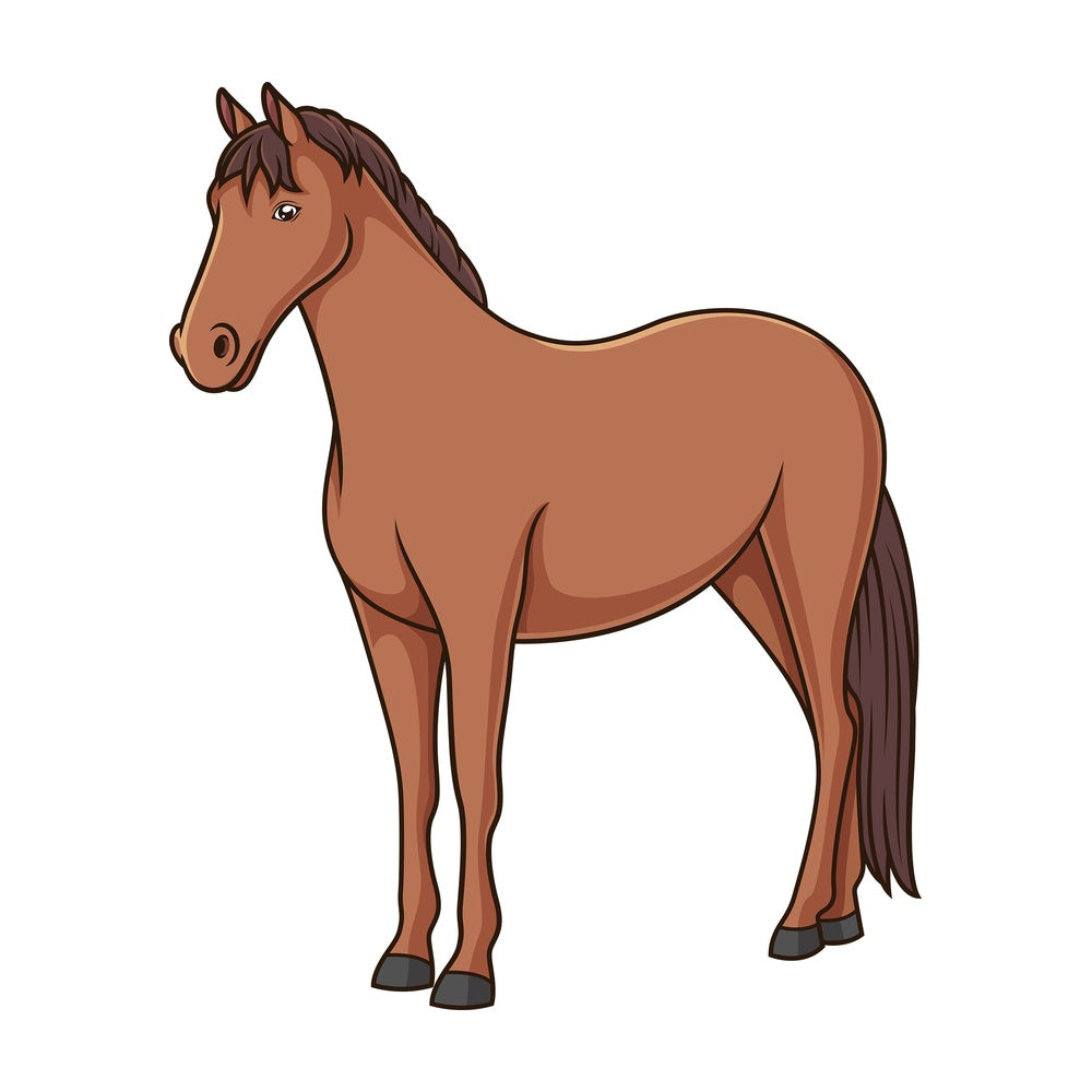 Horse standing on all fours. PNG - JPG and vector EPS (infinitely scalable).