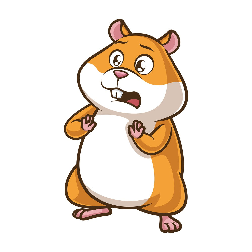 Scared hamster. PNG - JPG and vector EPS (infinitely scalable).