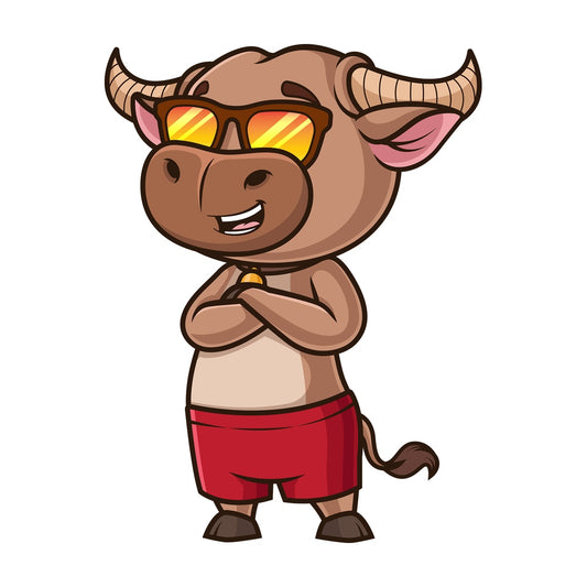 Cool ox with sunglasses. PNG - JPG and vector EPS (infinitely scalable).