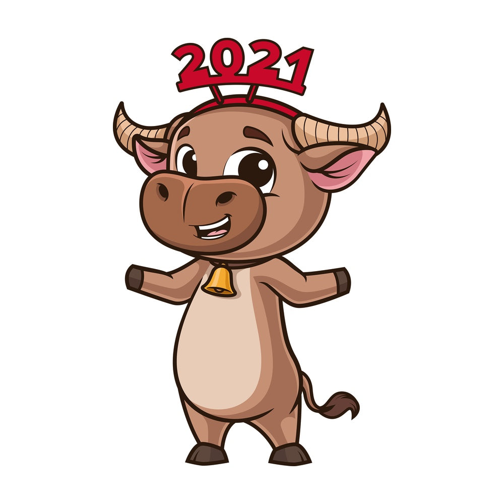 Ox year 2021. PNG - JPG and vector EPS (infinitely scalable).