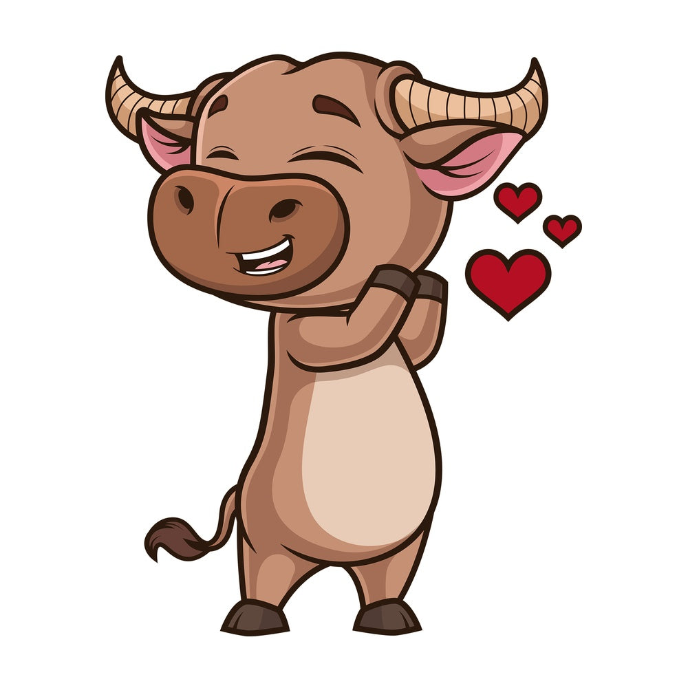 Ox in love. PNG - JPG and vector EPS (infinitely scalable).