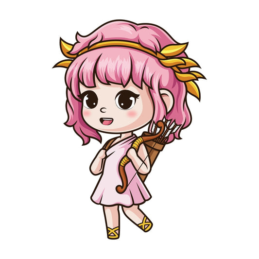 Chibi female cupid. PNG - JPG and vector EPS (infinitely scalable).