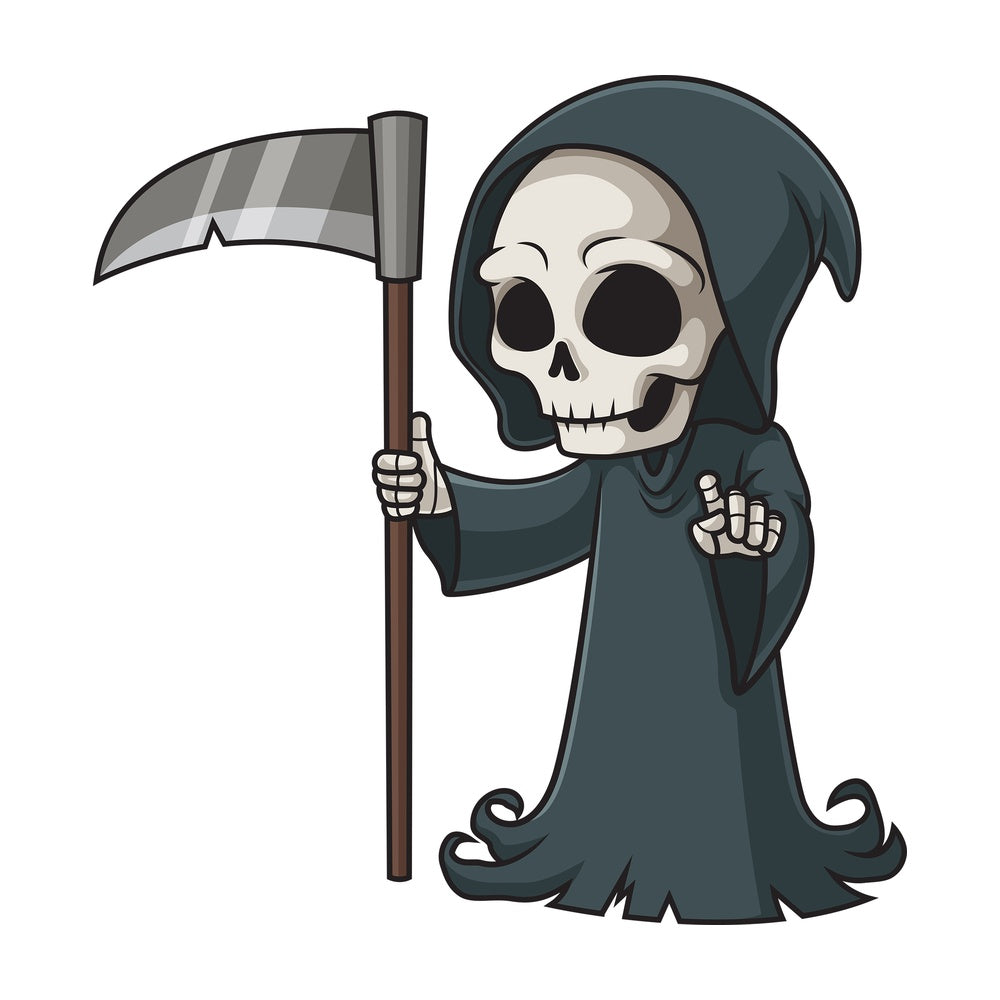 Death character pointing. PNG - JPG and vector EPS (infinitely scalable).