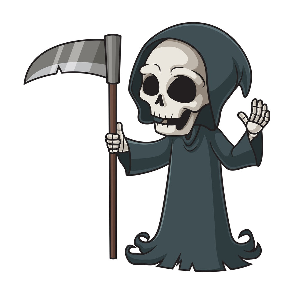 Grim reaper talking. PNG - JPG and vector EPS (infinitely scalable).