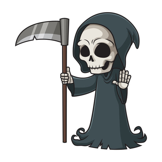 Grim reaper stop gesture. PNG - JPG and vector EPS (infinitely scalable).