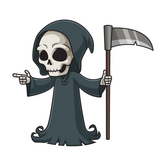 Grim reaper pointing sideways. PNG - JPG and vector EPS (infinitely scalable).
