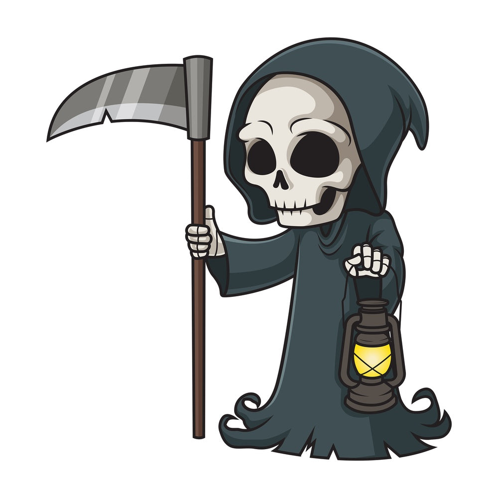 Grim reaper holding lantern. PNG - JPG and vector EPS (infinitely scalable).
