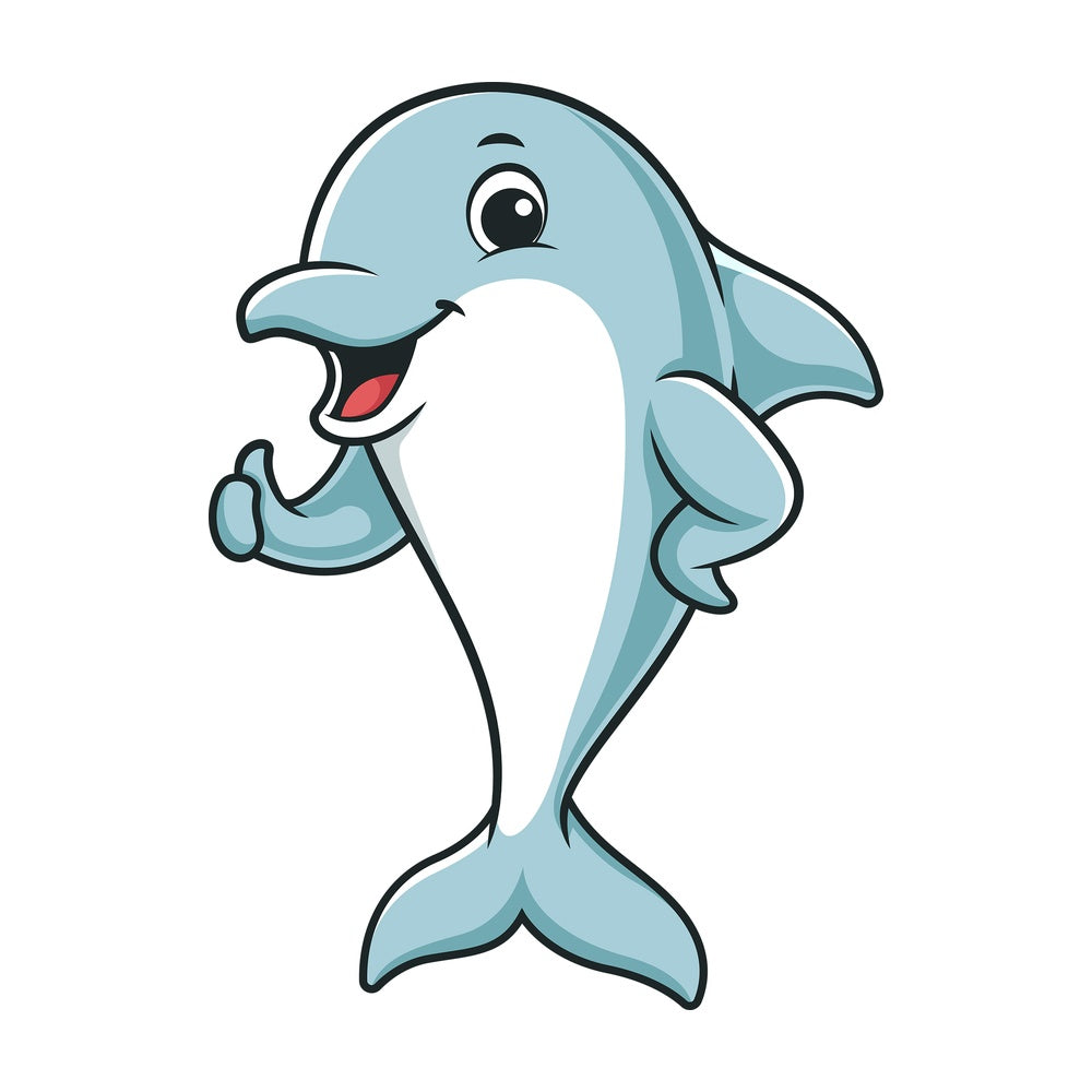 Dolphin thumbs up. PNG - JPG and vector EPS (infinitely scalable).