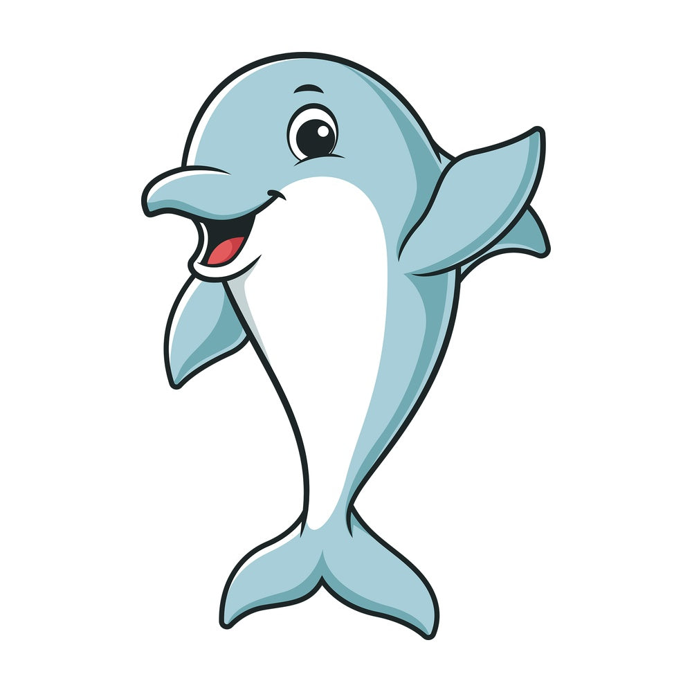 Dolphin waving. PNG - JPG and vector EPS (infinitely scalable).