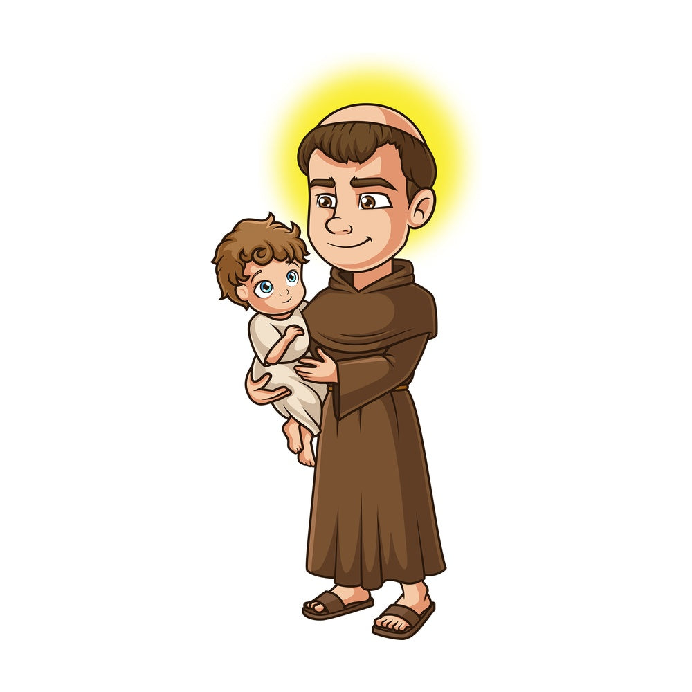 Saint anthony. PNG - JPG and vector EPS file formats (infinitely scalable). Image isolated on transparent background.