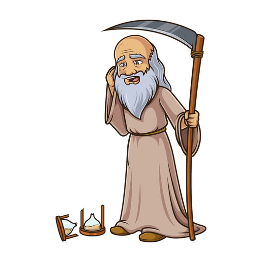 Father time broken hourglass. PNG - JPG and vector EPS (infinitely scalable).