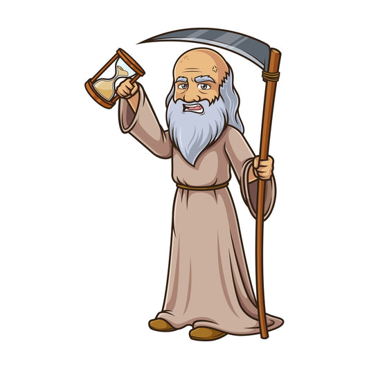 Angry father time. PNG - JPG and vector EPS (infinitely scalable).