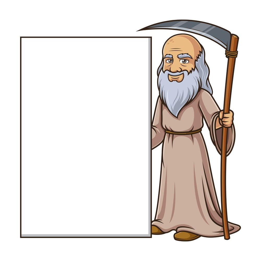 Father time blank sign. PNG - JPG and vector EPS (infinitely scalable).