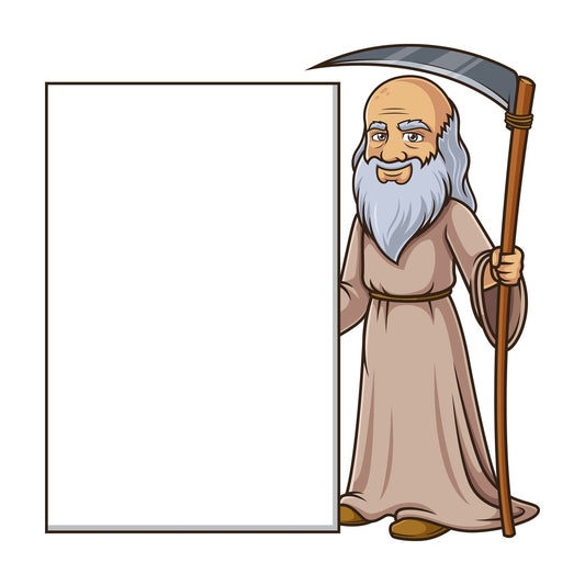 Father time blank sign. PNG - JPG and vector EPS (infinitely scalable).