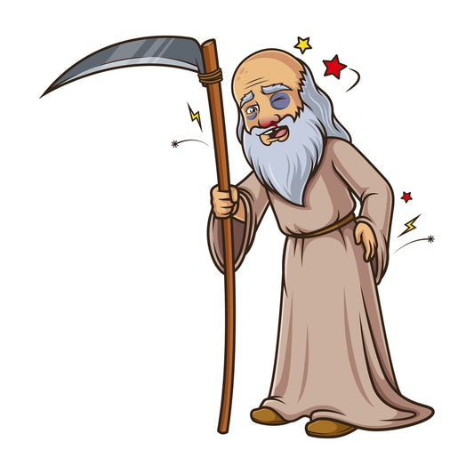 Beaten up father time. PNG - JPG and vector EPS (infinitely scalable).