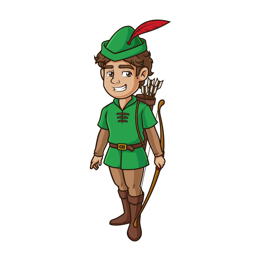 Confident robin hood. PNG - JPG and vector EPS (infinitely scalable).