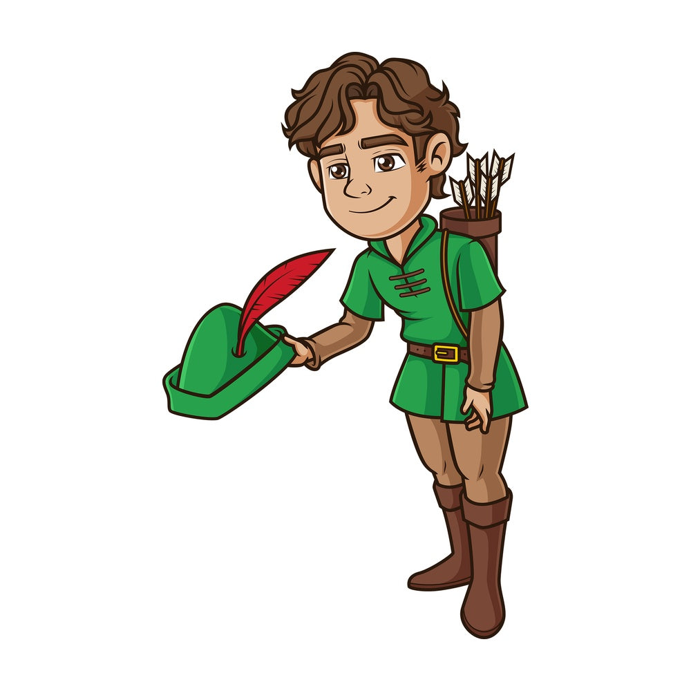 Robin hood bowing down. PNG - JPG and vector EPS (infinitely scalable).