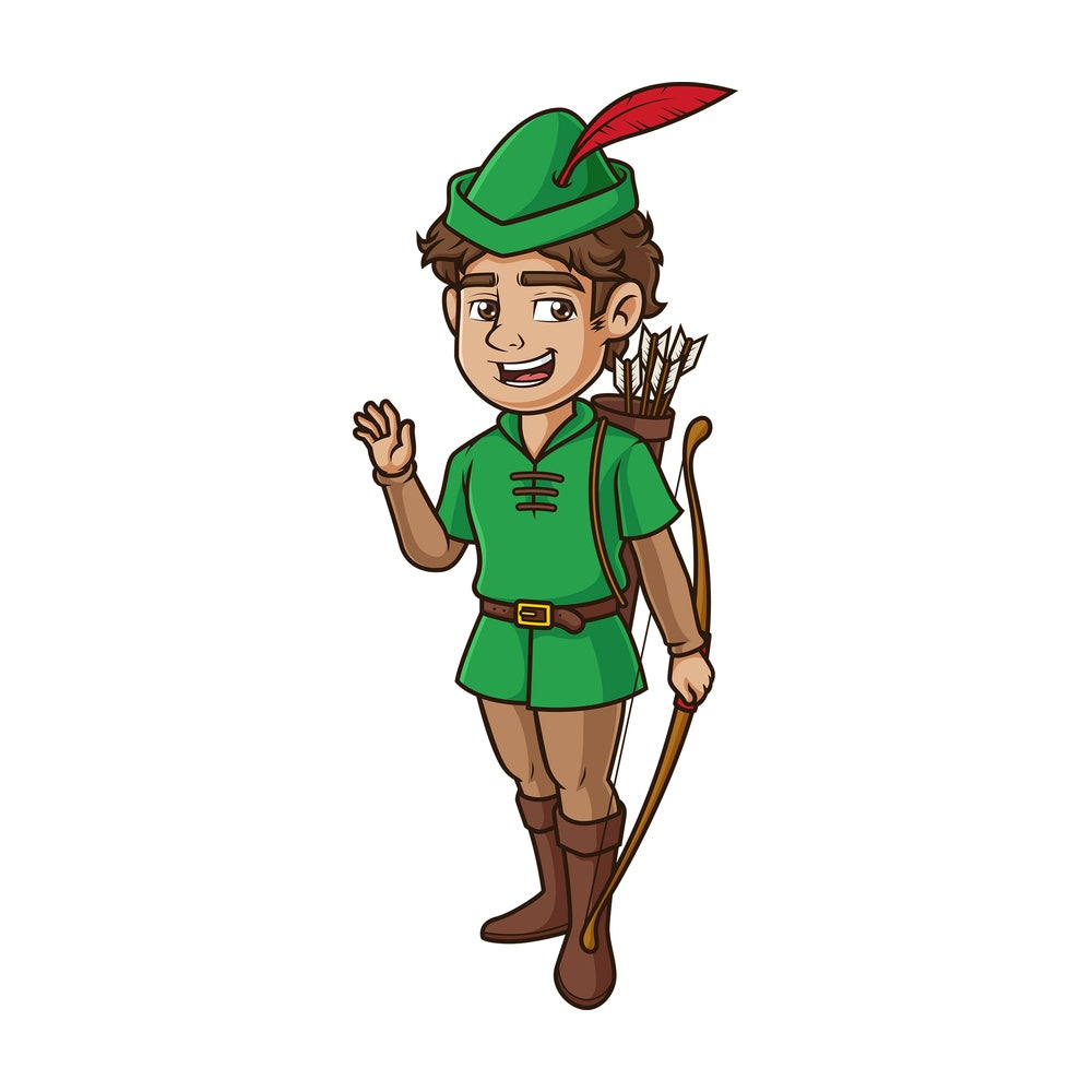 Happy robin hood waving. PNG - JPG and vector EPS (infinitely scalable).