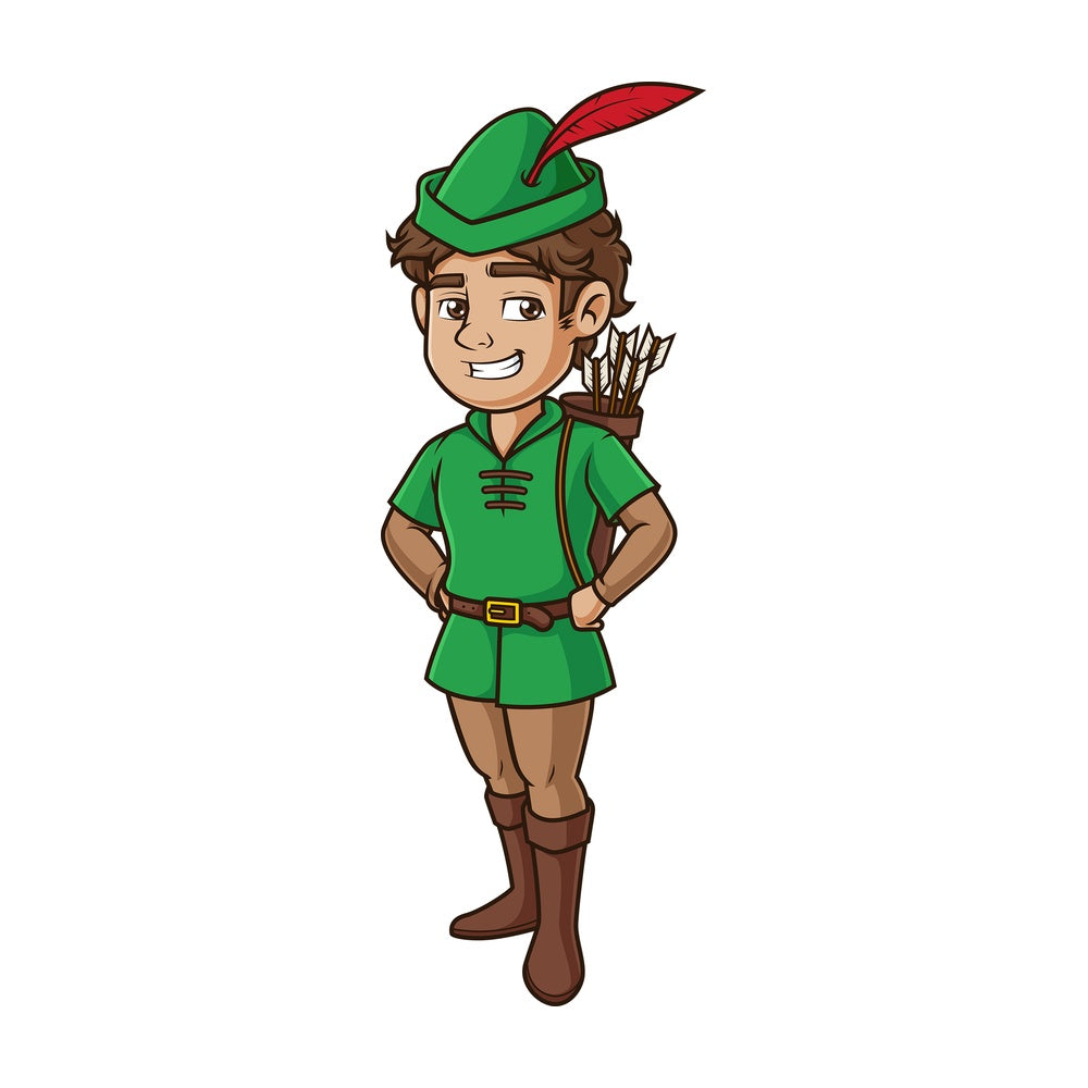 Robin hood standing up. PNG - JPG and vector EPS (infinitely scalable).