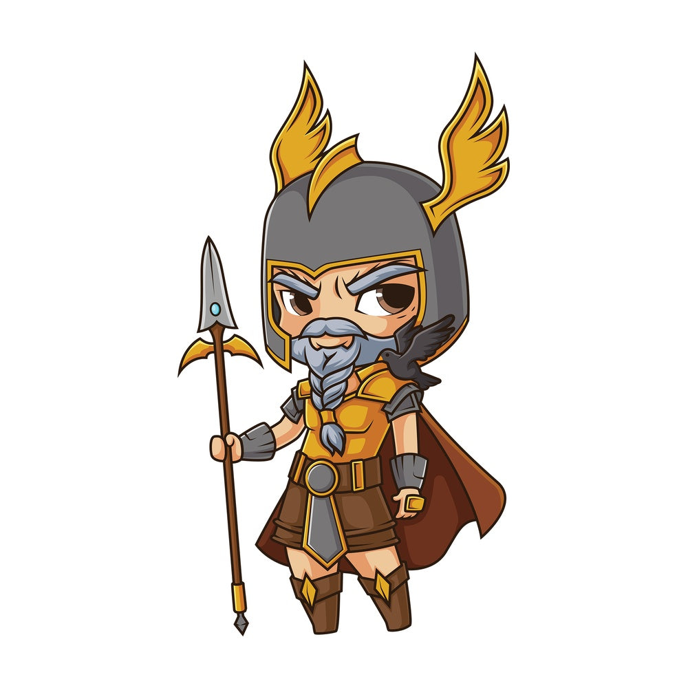 Chibi god odin. PNG - JPG and vector EPS file formats (infinitely scalable). Image isolated on transparent background.