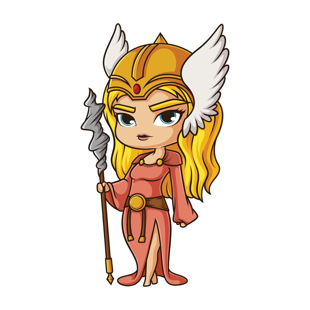 Chibi god frigg. PNG - JPG and vector EPS file formats (infinitely scalable). Image isolated on transparent background.
