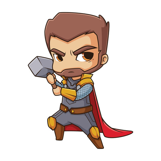 Chibi god thor. PNG - JPG and vector EPS file formats (infinitely scalable). Image isolated on transparent background.