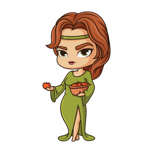 Chibi god idun. PNG - JPG and vector EPS file formats (infinitely scalable). Image isolated on transparent background.