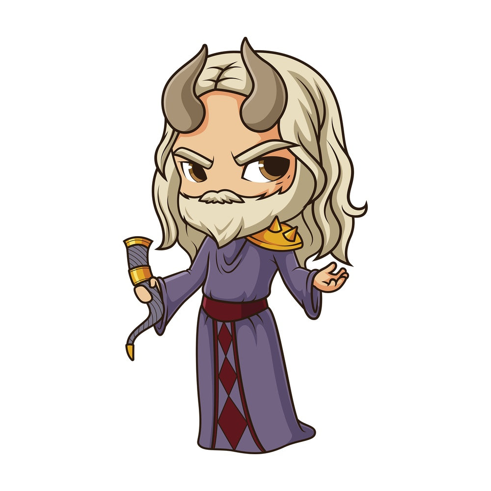 Chibi god mimir. PNG - JPG and vector EPS file formats (infinitely scalable). Image isolated on transparent background.