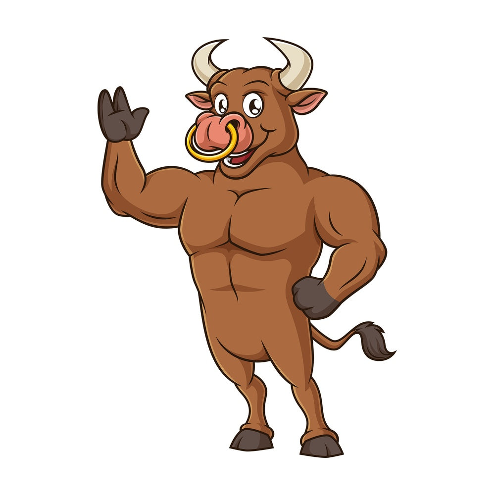 Bull waving. PNG - JPG and vector EPS (infinitely scalable).