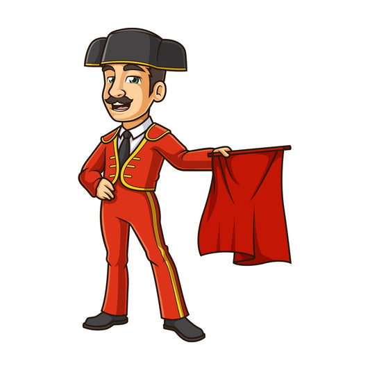 Bullfighter holding muleta. PNG - JPG and vector EPS (infinitely scalable).