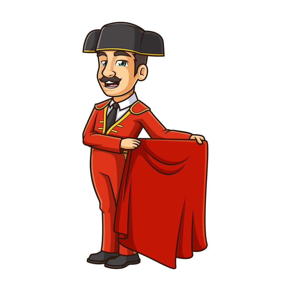 Matador with muleta. PNG - JPG and vector EPS (infinitely scalable).