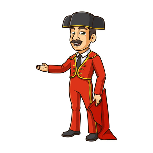 Bullfighter pointing to the side. PNG - JPG and vector EPS (infinitely scalable).