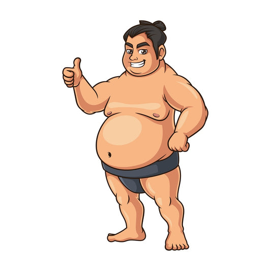 Sumo wrestler thumbs up. PNG - JPG and vector EPS (infinitely scalable).