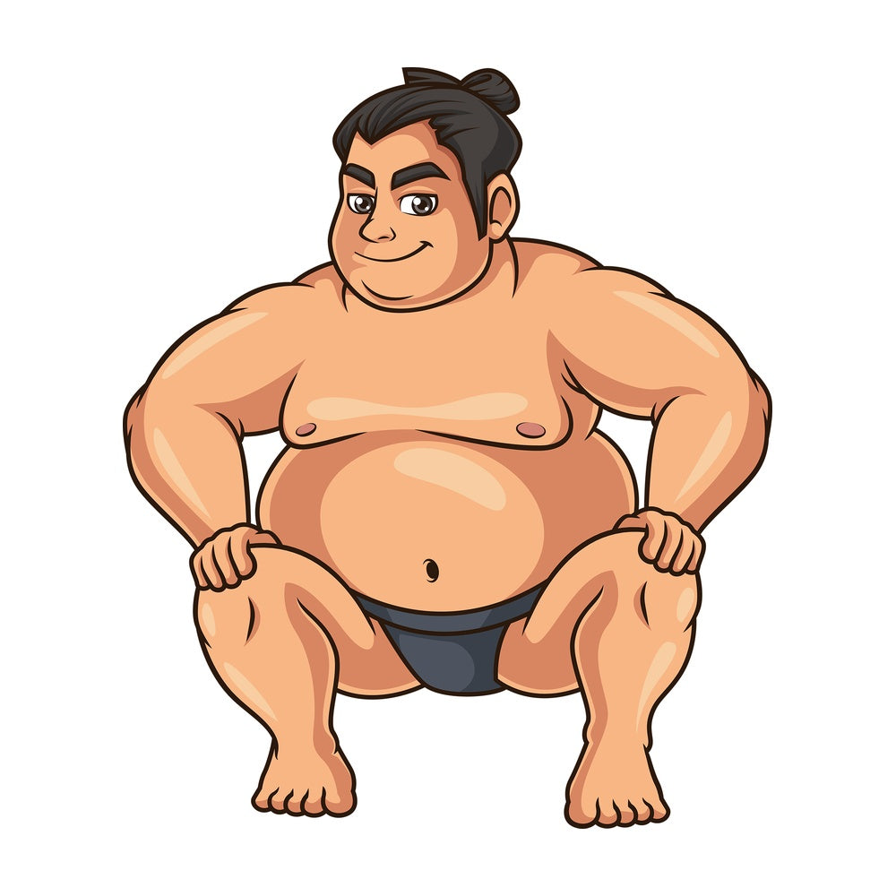 Sumo wrestler squat. PNG - JPG and vector EPS (infinitely scalable).