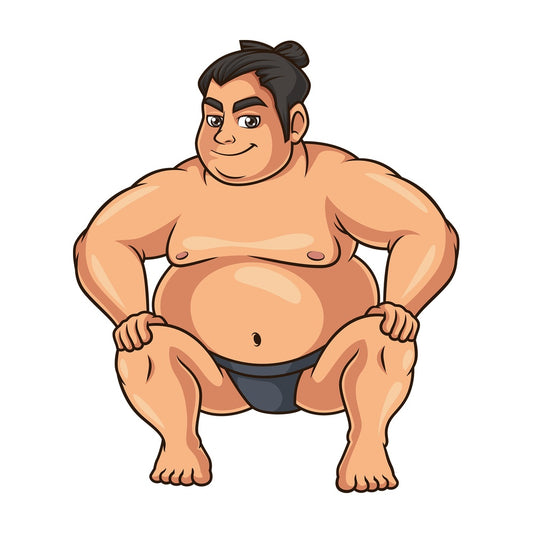Sumo wrestler squat. PNG - JPG and vector EPS (infinitely scalable).