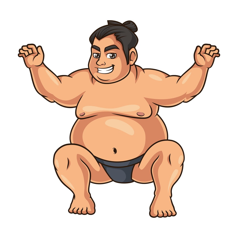 Sumo wrestler fight pose. PNG - JPG and vector EPS (infinitely scalable).