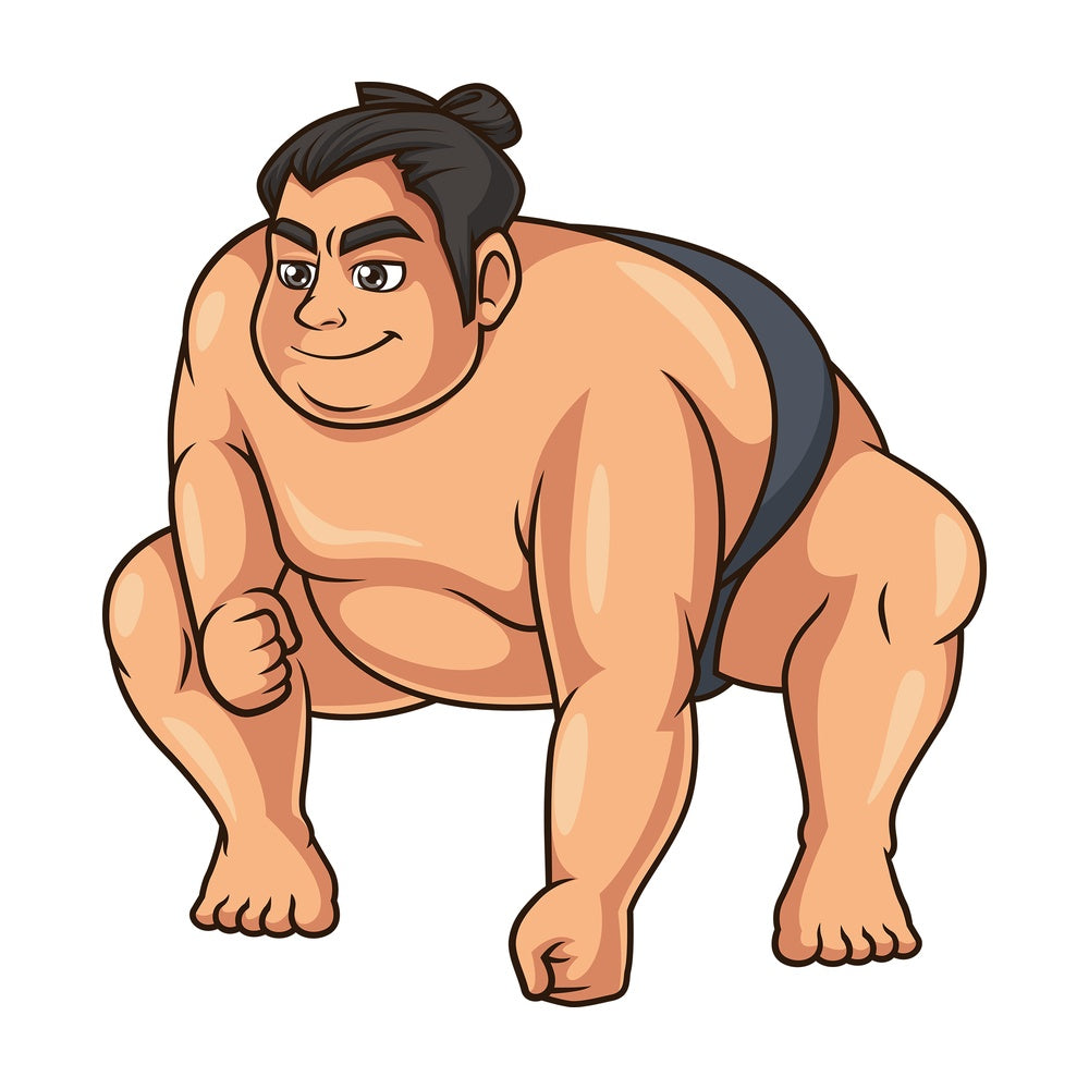 Sumo wrestler defending. PNG - JPG and vector EPS (infinitely scalable).